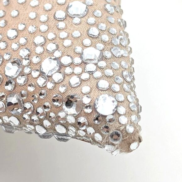 Badgley Mischka Brenna Embellished Slingback Pumps Women's Nude Size US7.5 EU38 - Picture 8 of 13